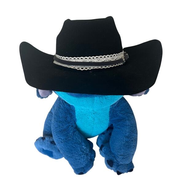 Black Felt Cowboy Hat One Size 7 1/2 Western Wool Festival Hatband Cowgirl Vegan main image 6